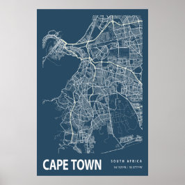 Kapstadt Südafrika Stadtplan Art Poster
