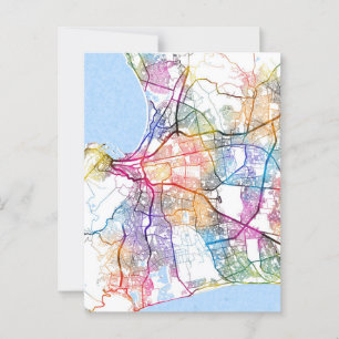 Kapstadt Südafrika Stadtplan Postkarte