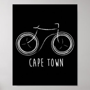 Kapstadt Südafrika Süß Vintage Retro Fahrrad Poster