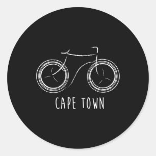 Kapstadt Südafrika Süßes Vintage-Retro-Fahrrad  Runder Aufkleber