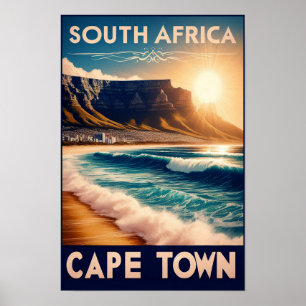 Kapstadt - Südafrika Vintage Travel Poster