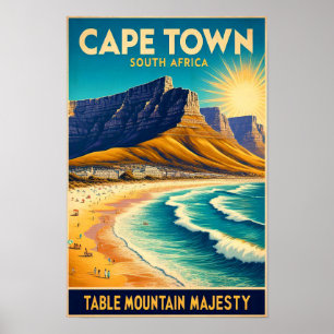 Kapstadt - Südafrika Vintage Travel Poster