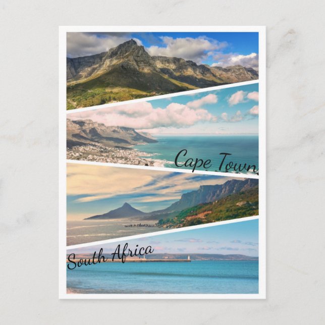 Kapstadt Tafelberg OzeanCollage Postkarte (Vorderseite)