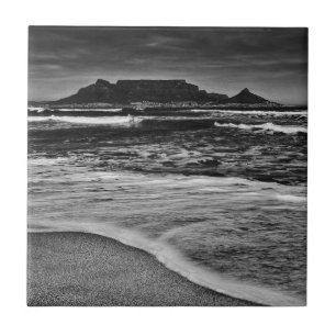 Kapstadt Tafelberg Ozeanwellen Strand Fliese