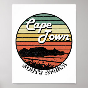Kapstadt Tafelberg Südafrika Vintag Poster