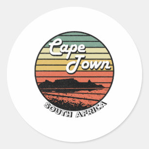 Kapstadt Tafelberg Südafrika Vintage Runder Aufkleber