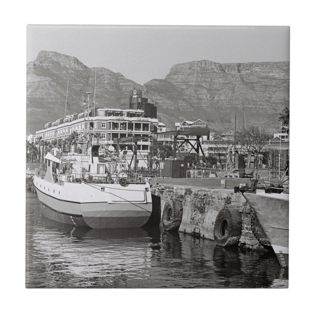 Kapstadt Wasserfront Hafen Tafelberg Fliese (Vorderseite)