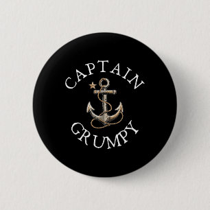 Käpt'n Grumpy Boot Segeln Booten Vintage Anker Button
