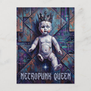 Kaputte Puppen-Necropunk-Königin Postkarte
