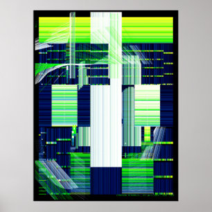 Kaputte TV-Glitch-Kunst Poster