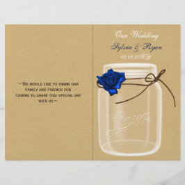 Kapuzenjar Marineblau Rose Hochzeitsprogramm