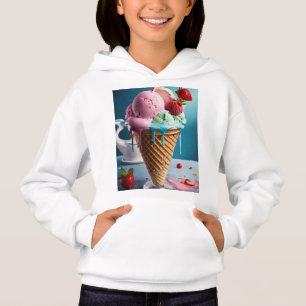 Kapuzenpullover für Damen mit süßem Eis-Design   S Hoodie