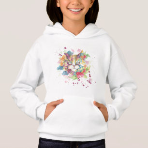 Kapuzenpullover für Mädchen - Katze Hoodie