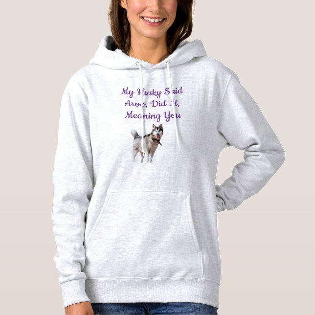 Kapuzenpullover mit Huskyausdrücken Hoodie (Vorderseite)