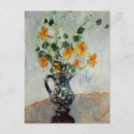 Kapuzinerkäse in einem blauen Vase durch Monet Postkarte