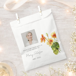 Kapuzinerkresse Einfacher Foto-Trauer-Samen Geschenktütchen