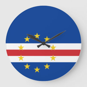 Kapverdische Flagge Acrylmauer-Uhr Große Wanduhr