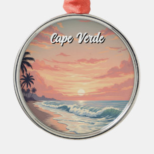 Kapverdischer Sonnenuntergang im Vintage-Stil Ornament Aus Metall