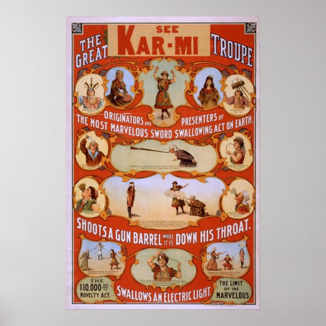 KAR-MI Magician Troupe VAUDEVILLE Poster (Vorne)