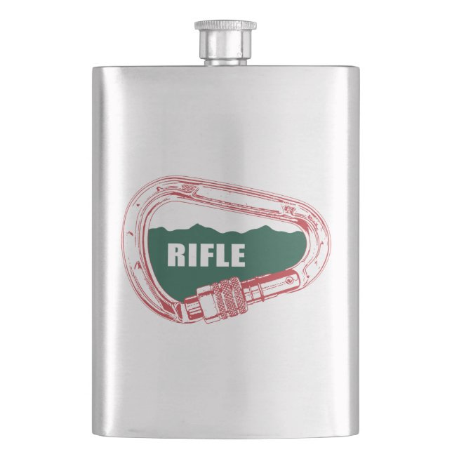 Karabiner zum Klettern mit Gewehr Flachmann (Vorderseite)