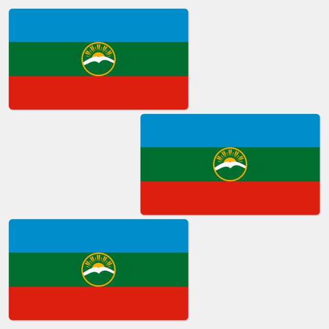 Karachay Cherkessia Flag Etiketten (Gruppe)