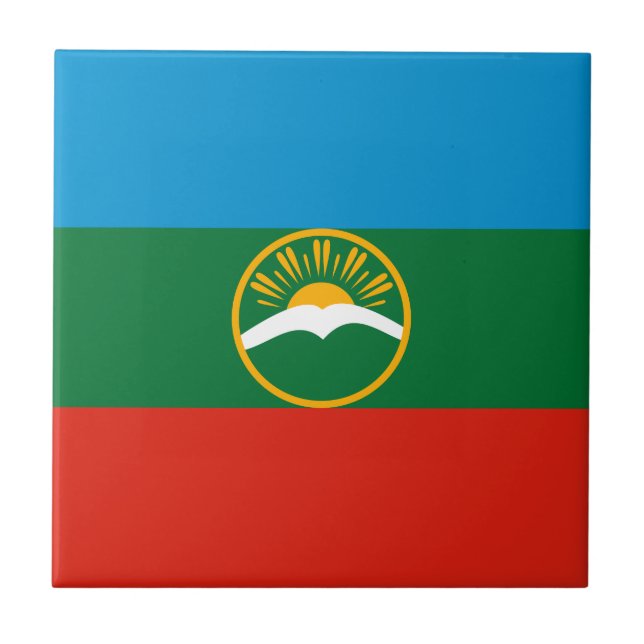Karachay Cherkessia Flag Fliese (Vorderseite)