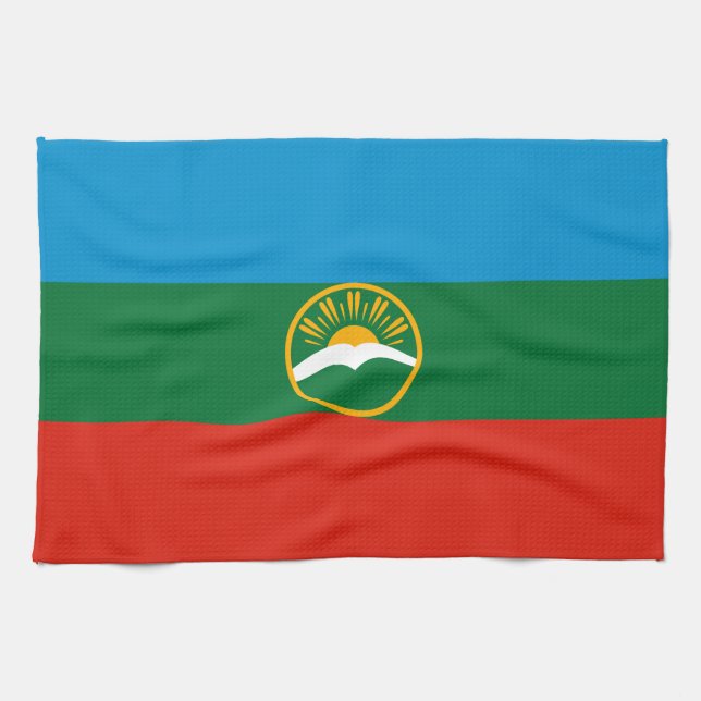 Karachay Cherkessia Flag Geschirrtuch (Horizontal)