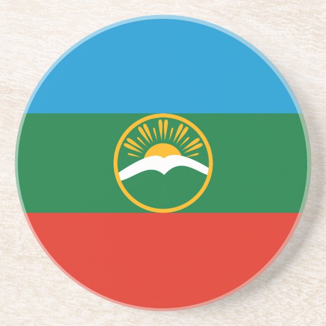 Karachay Cherkessia Flag Getränkeuntersetzer (Vorne)