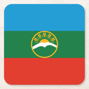 Karachay Cherkessia Flag Rechteckiger Pappuntersetzer