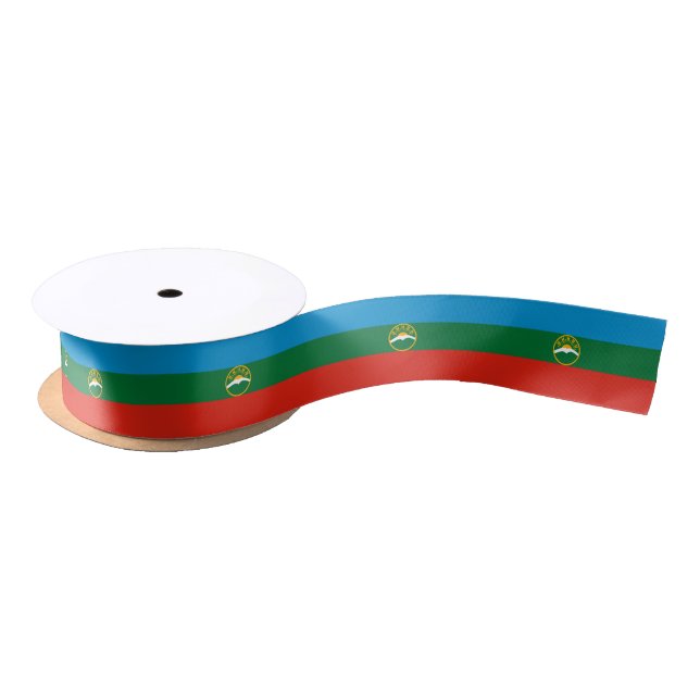 Karachay Cherkessia Flag Satinband (Spule)