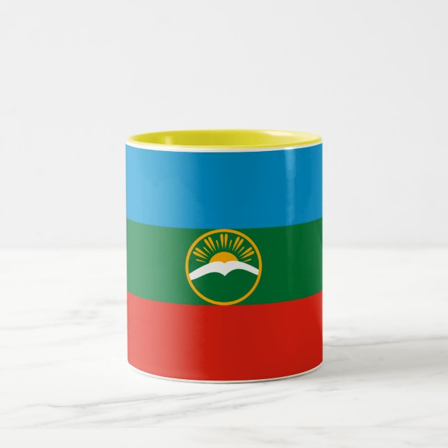 Karachay Cherkessia Flag Zweifarbige Tasse (Mittel)