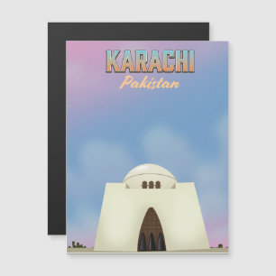 Karachi Pakistan Reiseplakat Magnetkarte