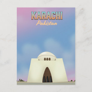 Karachi Pakistan Reiseplakat Postkarte