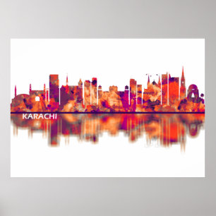 Karachi Pakistan Skyline Poster