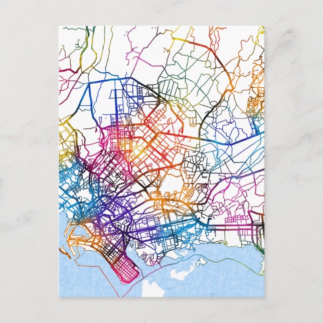 Karachi Pakistan Stadtkarte Postkarte (Vorderseite)