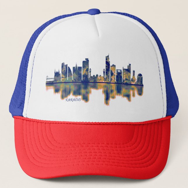 Karachi Skyline Truckerkappe (Vorderseite)