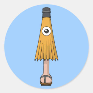 Karakasa-obake (Regenschirm-Geist) Runder Aufkleber