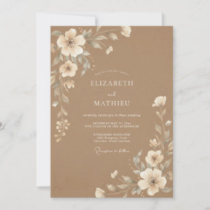 Karamelehe Hochzeit im rustikalen Stil Einladung