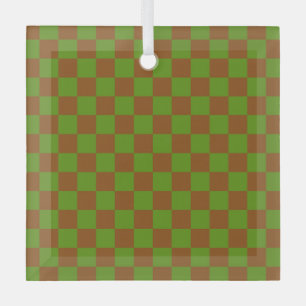 Karamell-Apfel-Karo-Muster Ornament Aus Glas