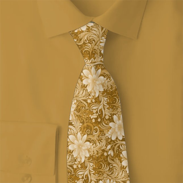 Karamell Blumen Batik Krawatte (Von Creator hochgeladen)