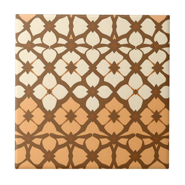 Karamell-Creme-Marokkanisches Gittermuster Fliese (Vorderseite)