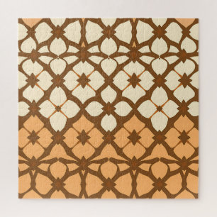 Karamell-Creme-Marokkanisches Gittermuster Puzzle