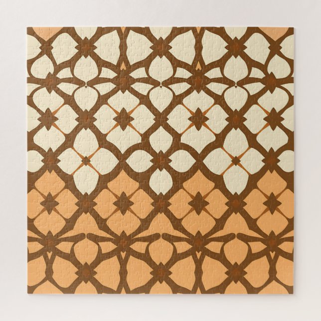Karamell-Creme-Marokkanisches Gittermuster Puzzle (Vertikal)