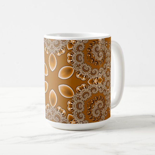 Karamell-Fraktal-Spitze Kaffeetasse (VorderseiteRechts)