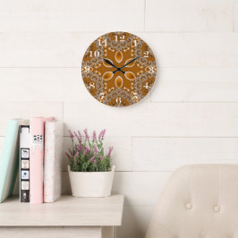Karamell-Fraktal-Spitzen-Rundclock Große Wanduhr