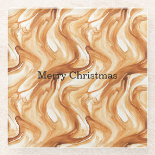 Karamell-Karamell-Bonbon-Swirls Weihnachten Glasuntersetzer
