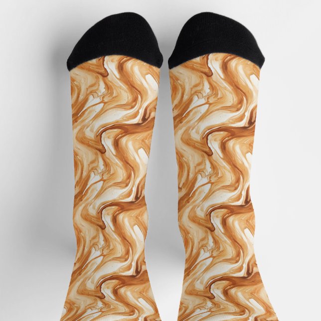 Karamellbonbonwirbel Socken (Oben)