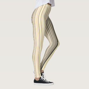 Karamellbraun mit schwarzem und weißem Streifen Leggings