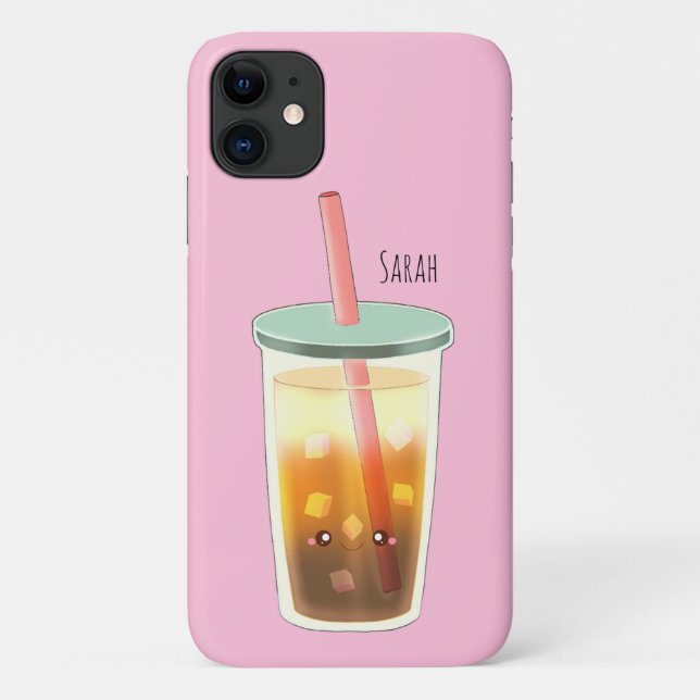 Karamelleis-Kaffee mit cremefarbenem Magnet Case-Mate iPhone Hülle (Rückseite)