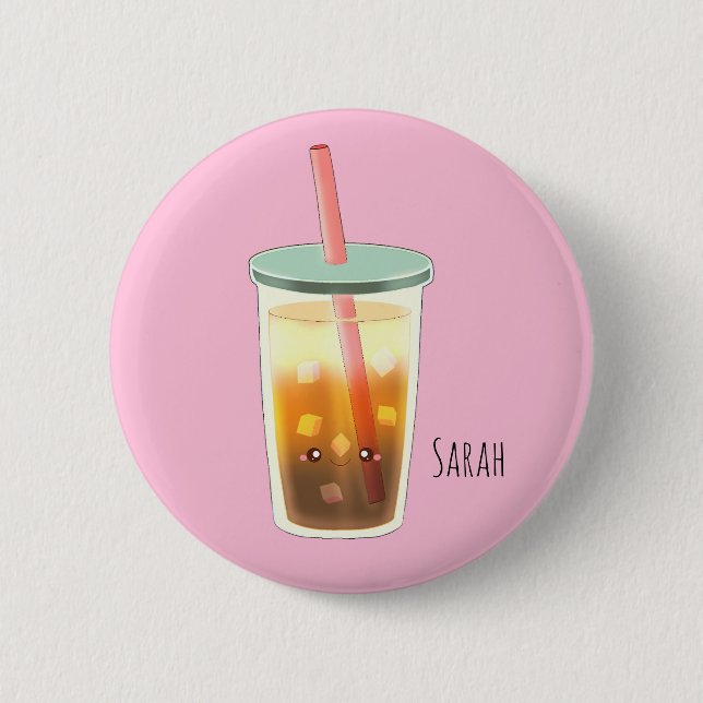 Karamelleis-Kaffee mit Sahnetaum Button (Vorderseite)